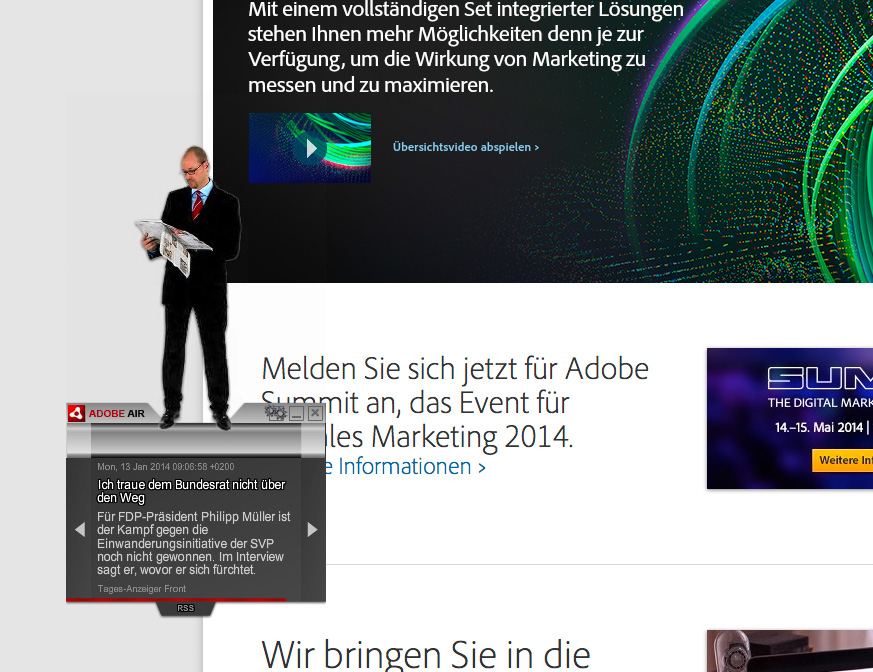AIR-Newsticker für Adobe Systems