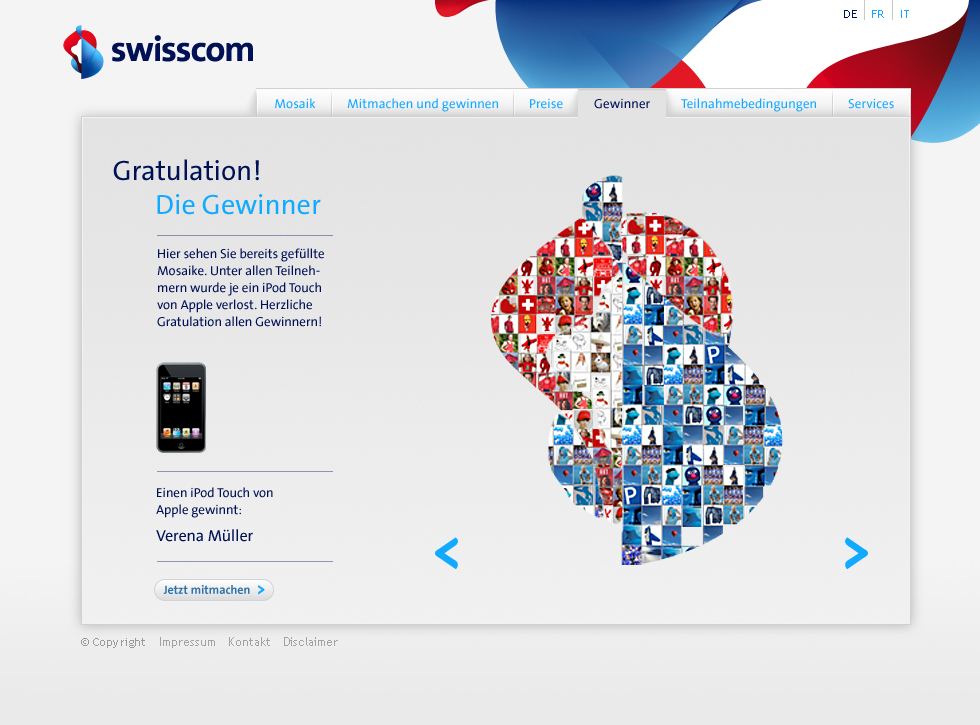 Applikation zur Einführung des neuen Swisscom-Logos