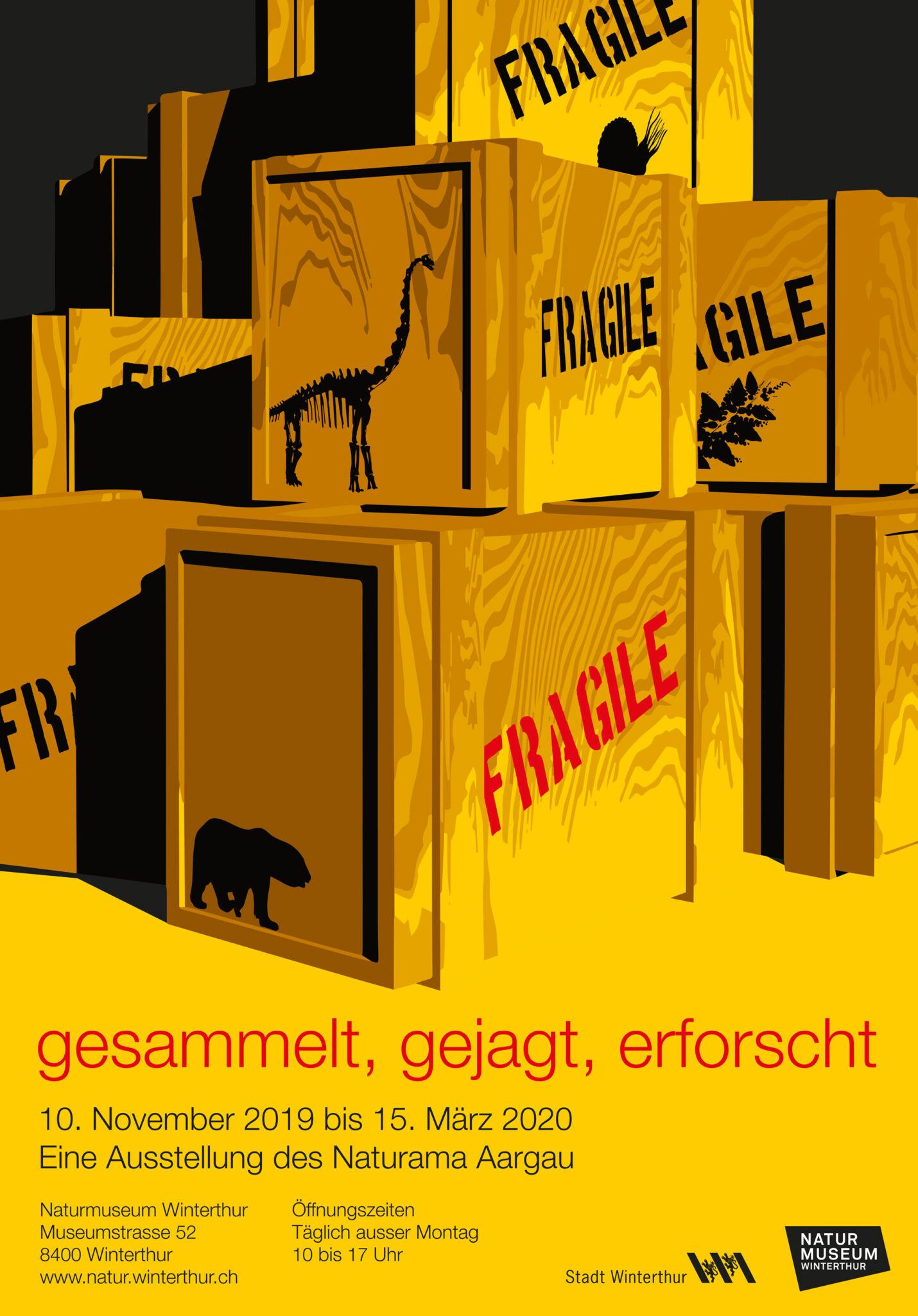 Plakat Ausstellung "Fragile" Naturmuseum Winterthur