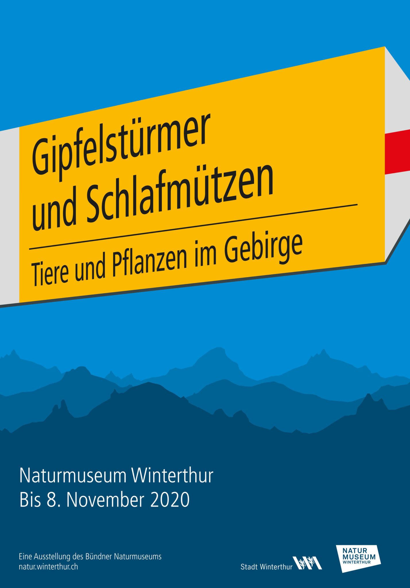 Plakat Ausstellung "Gipfelstürmer" Naturmuseum Winterthur