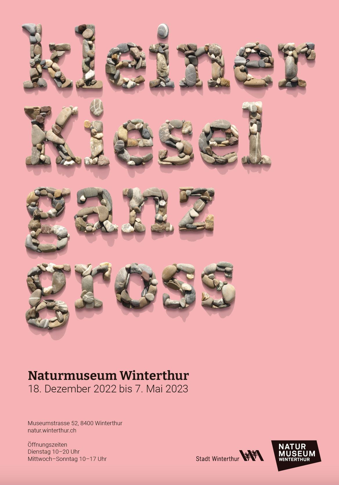 Plakat Ausstellung "kleiner Kiesel ganz gross"