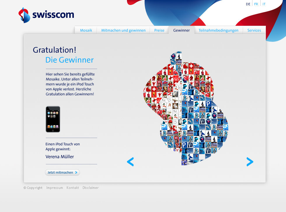 Applikation zur Einführung des neuen Swisscom-Logos