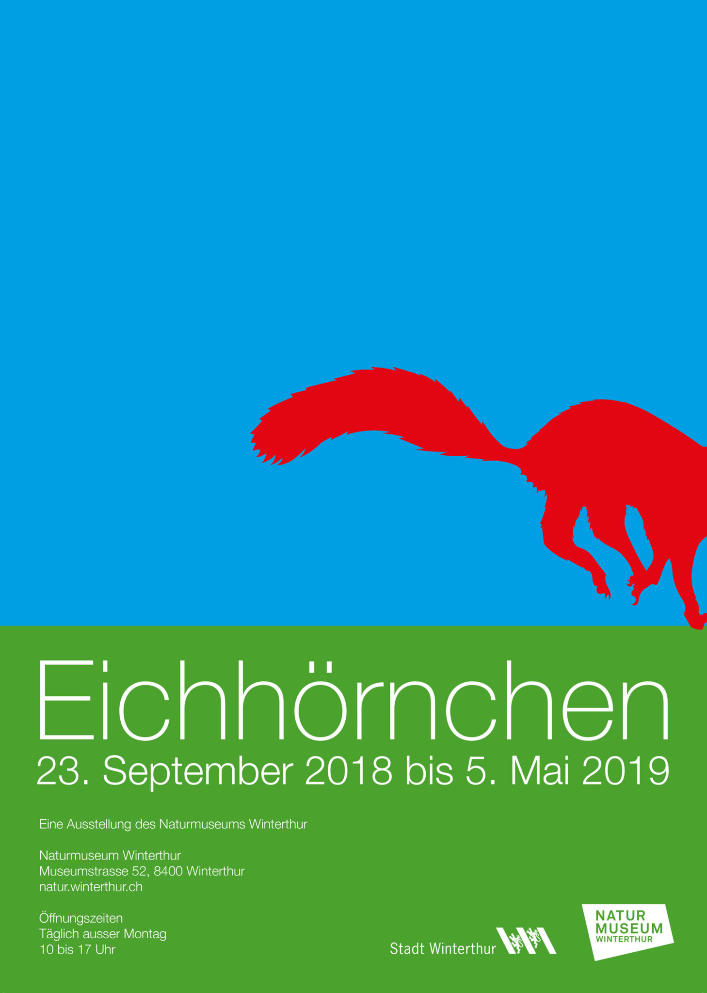 Plakat Ausstellung "Eichhörnchen" Naturmuseum Winterthur