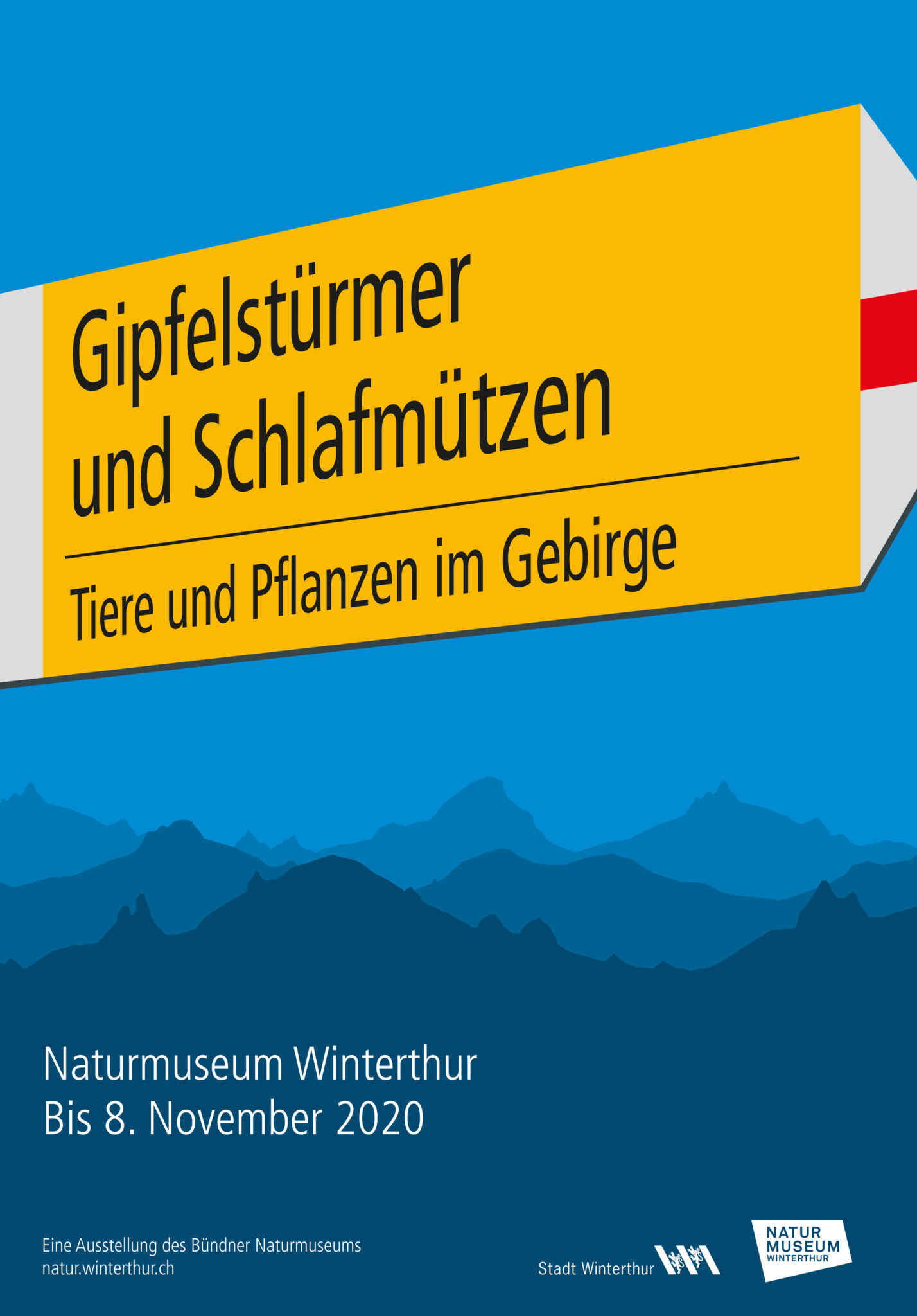 Plakat Ausstellung "Gipfelstürmer" Naturmuseum Winterthur