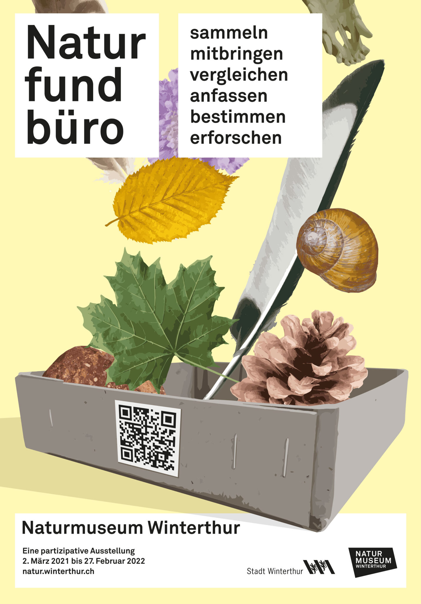 Plakat Ausstellung "Naturfundbüro" Naturmuseum Winterthur