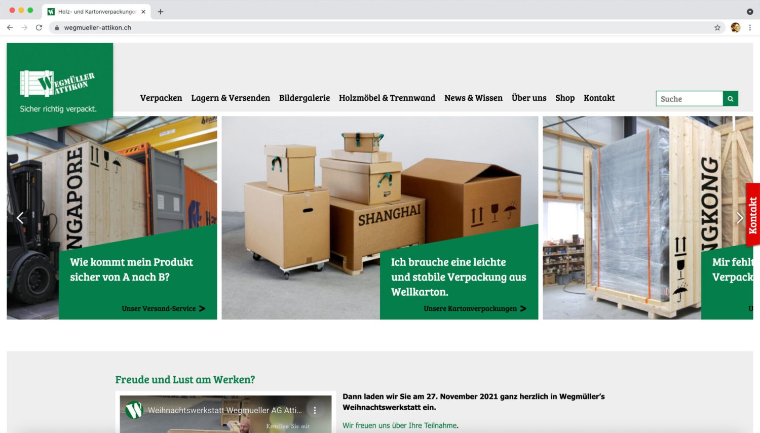 Webseite Wegmüller AG